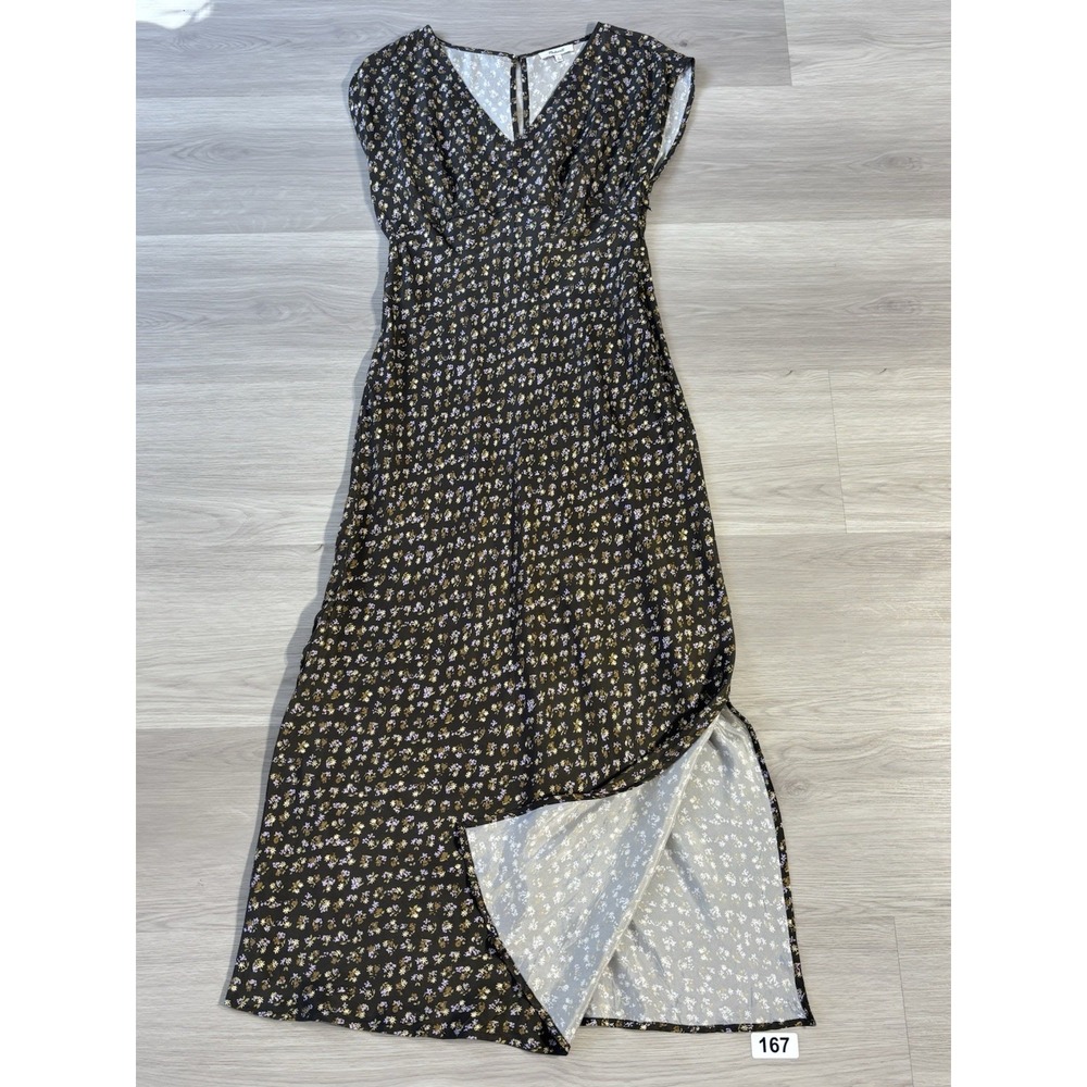 Madewell Dark green and Cream Patterned Midi Dress Size 8 - Picture 2 of 9